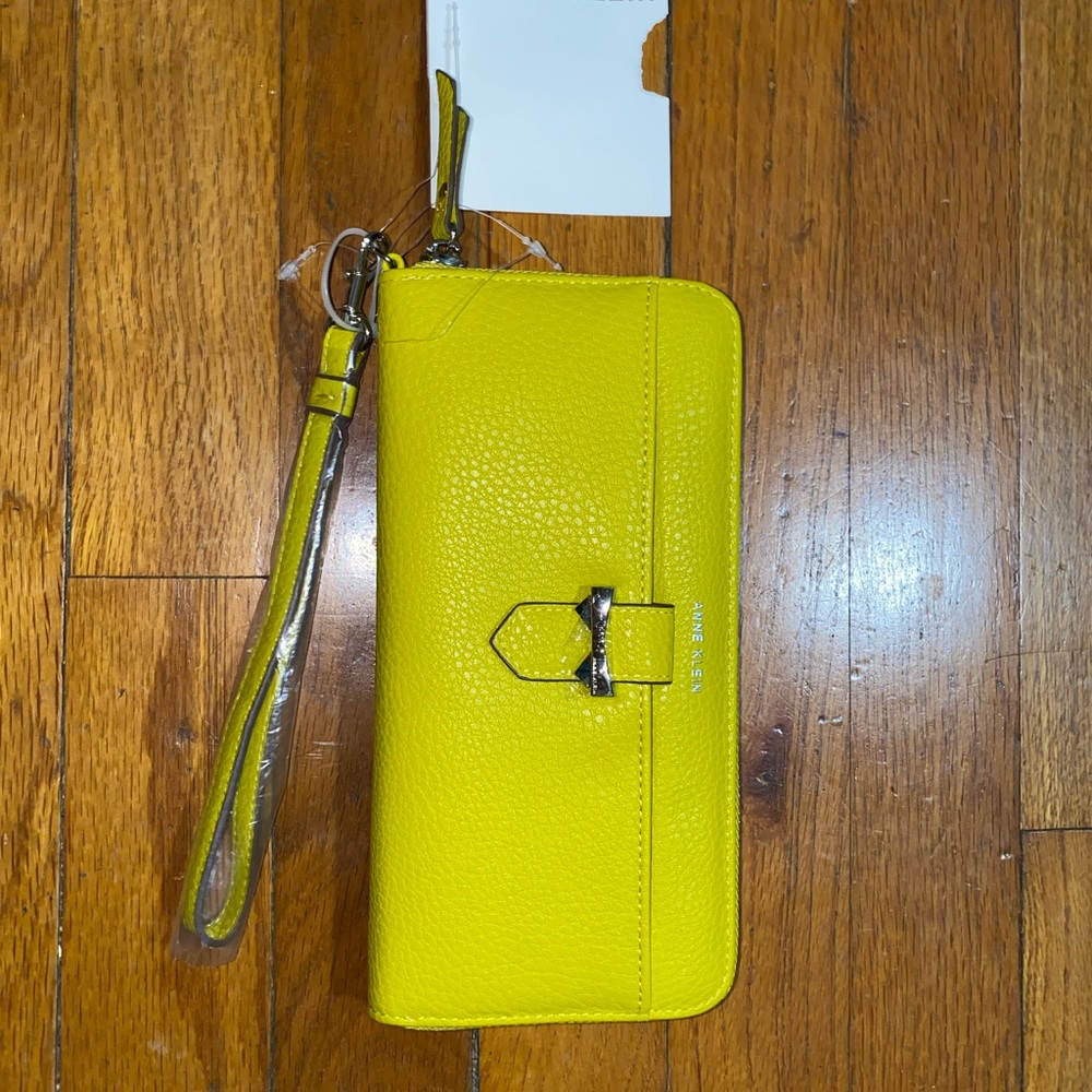 yellow anne klein wallet
